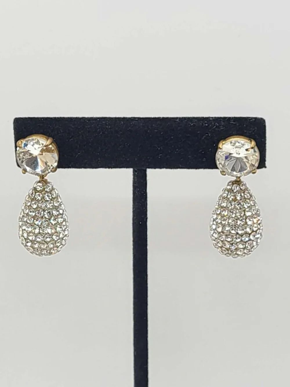 J Crew Pave Crystal Drop Earrings